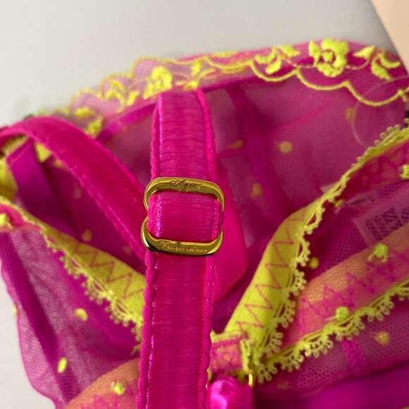 Agent Provocateur Connie Pink Yellow 36D/3 Set NWT - Picture 9 of 12